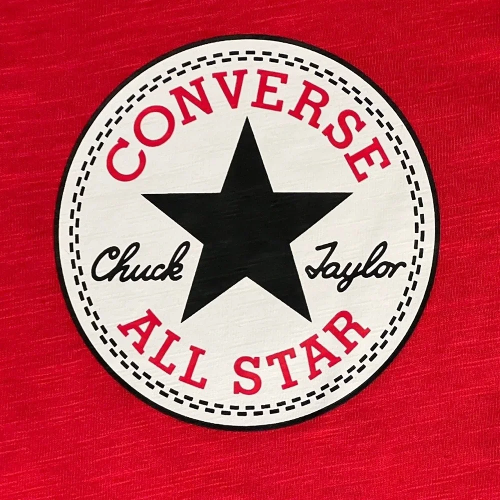 Converse Chuck Taylor Raglan Shirt Toddler 18M Red Gray Long Sleeve Graphic Logo